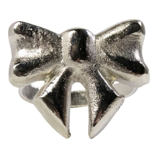 Napkin Ring bow silver 5x4,5cm (set of 4)