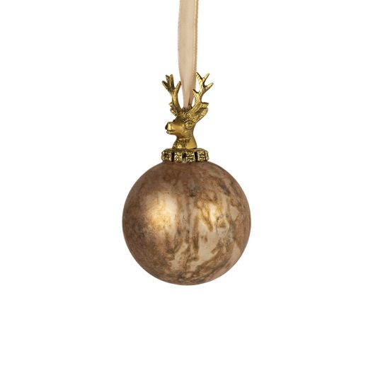 boule de décoration cerf brun antique 12cm