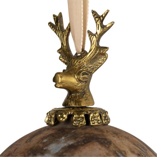 boule de décoration cerf brun antique 12cm