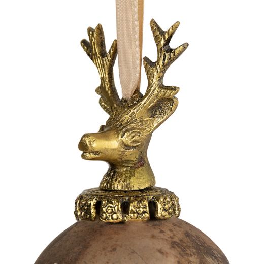 boule de décoration cerf brun antique 8cm