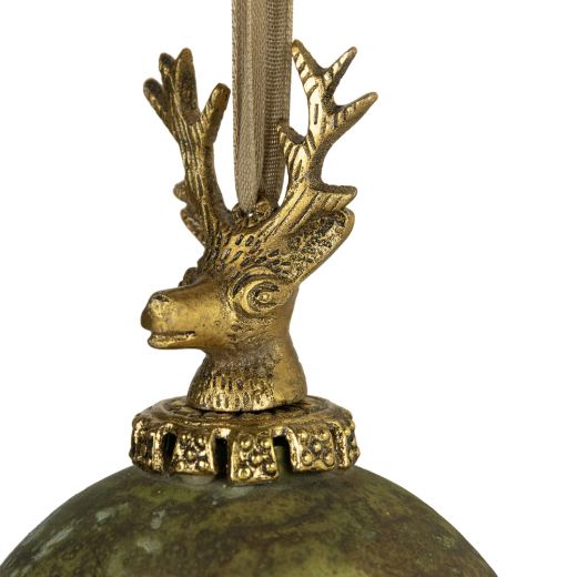 boule de décoration cerf vert antique 10cm