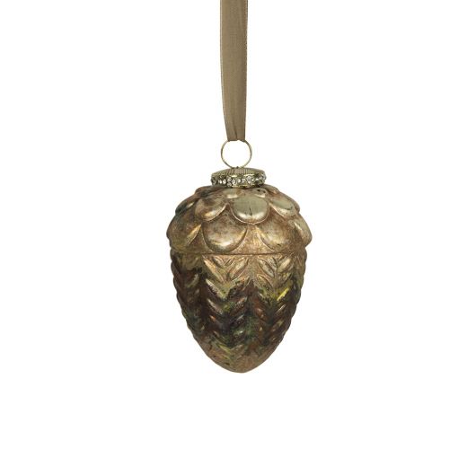 decoratie eikel antiek groen 11cm