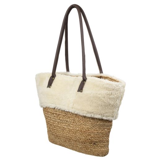 sheep white shoulder bag jute 50cm (ovis aries)