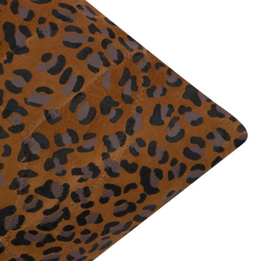 Cushion Goat suede leopard brown 45x45cm (Capra Aegagrus Hircus)