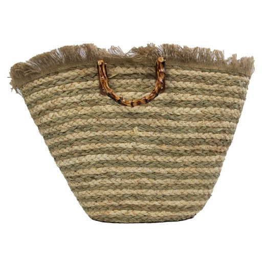 jute tas rafels rand 64cm