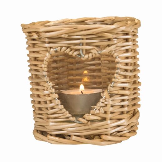 rattan lantern heart 9cm