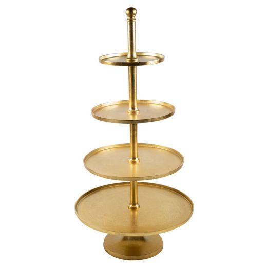 serving stand round gold 4 tiers 120cm