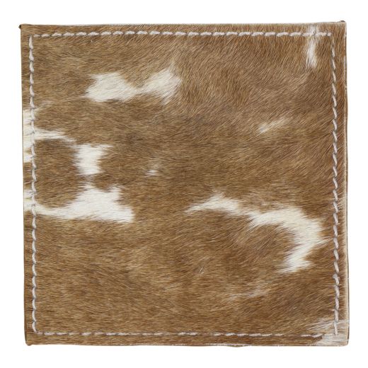 coaster cow square brown/white 10cm (set of 4) (bos taurus taurus)