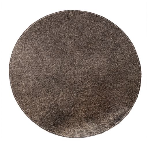 placemat cowhide round grey Ø38cm (bos taurus taurus)