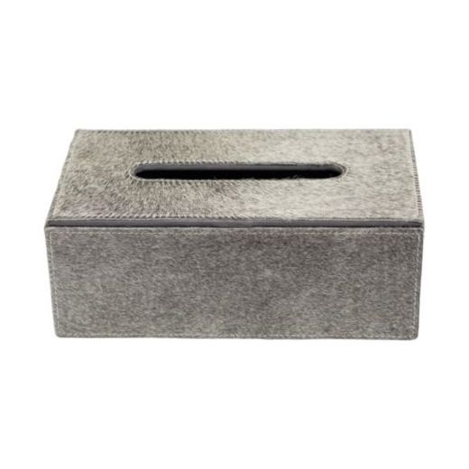 tissuebox koehuid grijs 25x14x9cm