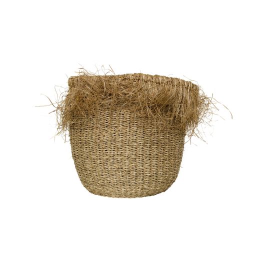 seagrass flowerpot fraying (set of 2)*