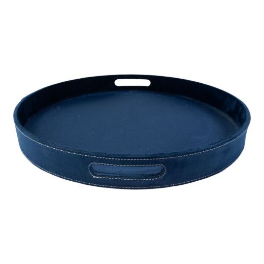 Serving Trays round dark blue dia 30, 38, 45 cm (set of 3) 