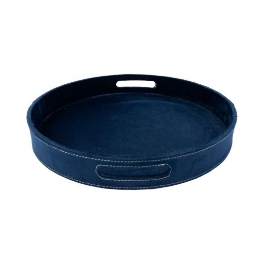 Serving Trays round dark blue dia 30, 38, 45 cm (set of 3) 