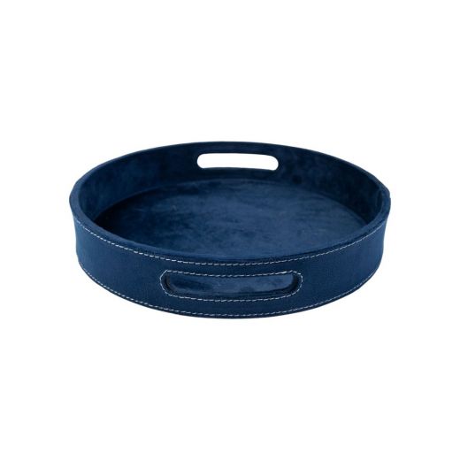 Serving Trays round dark blue dia 30, 38, 45 cm (set of 3) 