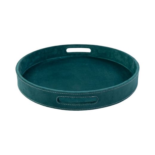 Serving Trays round petrol blue dia 30, 38, 45 cm (set of 3) 