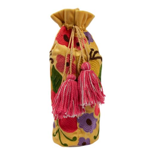 Wine Bottle Cover Joy jaune h37 x 12cm