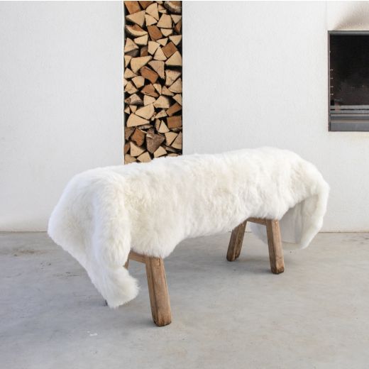 plaid 2-skin iceland sheep shaved white 190cm (ovis aries) butt to butt