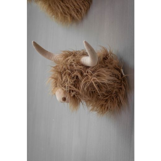 knuffel schotse hooglander wandkop bruin 25cm