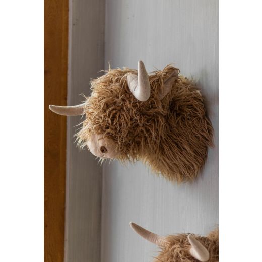 knuffel schotse hooglander wandkop bruin 40cm