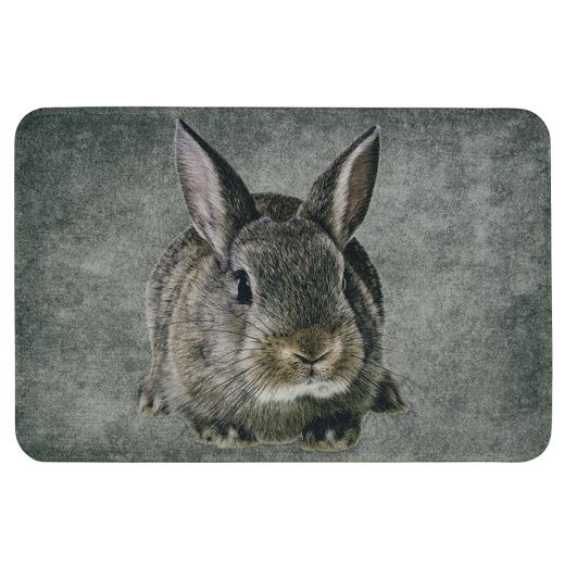 doormat grey brown rabbit 75x50cm