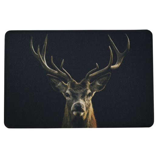 doormat black red deer 75x50cm