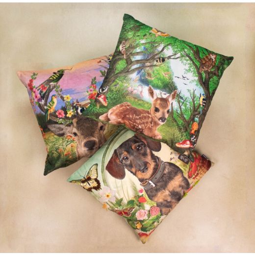 coussin fait main fleury bambi contes de fées 45x45cm​