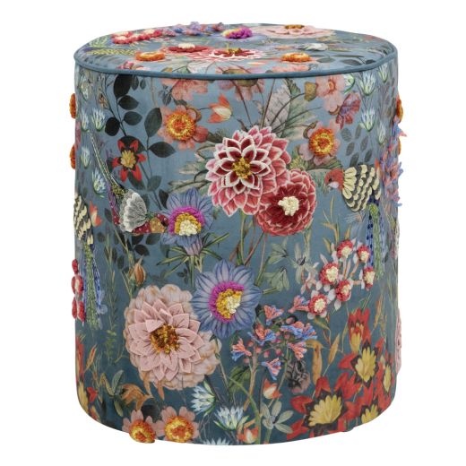 handmade pouf fleury dahlia 40x40x45cm