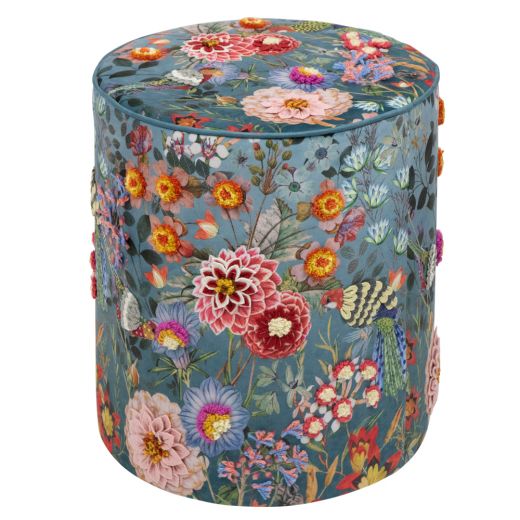 handmade pouf fleury dahlia 40x40x45cm