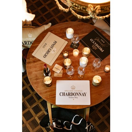 coaster wine chardonnay white 10x10cm  (6)