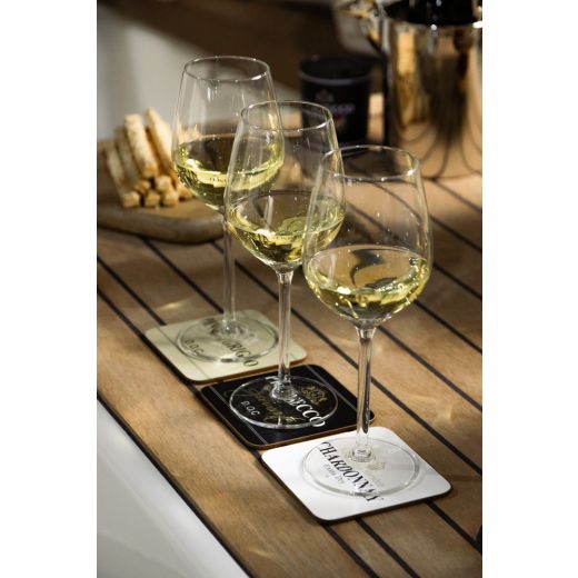 coaster wine chardonnay white 10x10cm  (6)