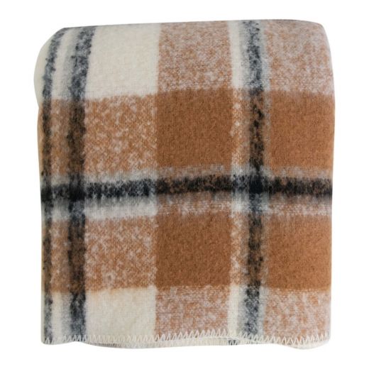 Plaid ruit boucle beige 130x170cm