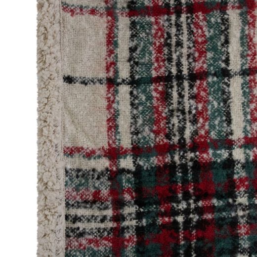 Plaid ruit boucle groen 130x170cm