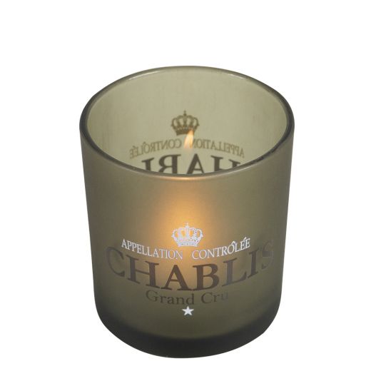 windlicht glass wein chablis taupe small 8cm*