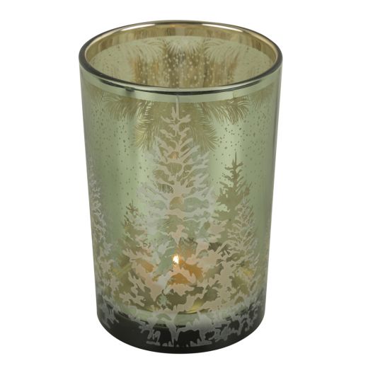 windlicht glas tannenbaum grun large 18cm