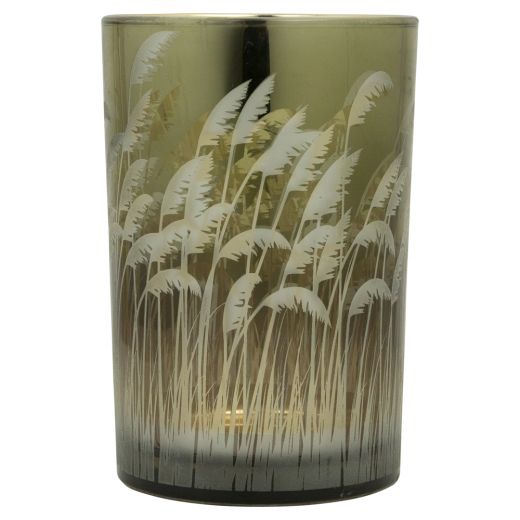 wind light glass palm grass gold large 18cm