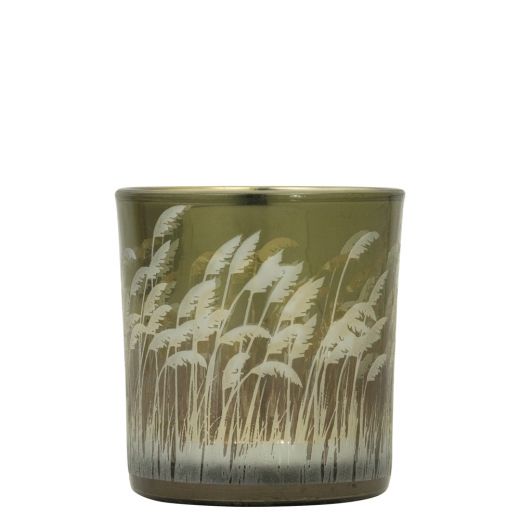 wind light glass palm grass gold small 8cm