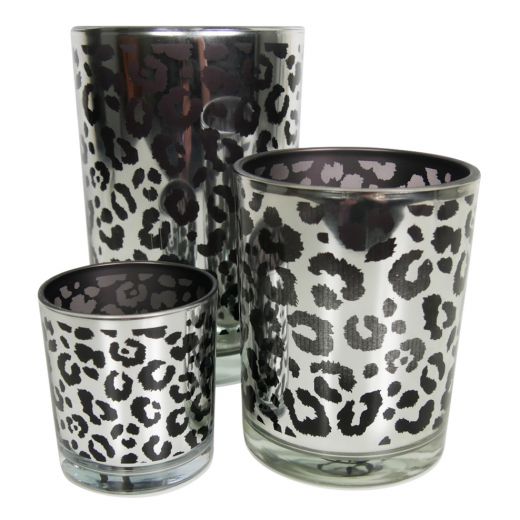 wind light glass silver leopard large 18cm*