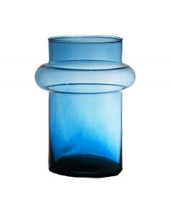 Lune mundgeblasen Recycled Vase blau h20 d15 