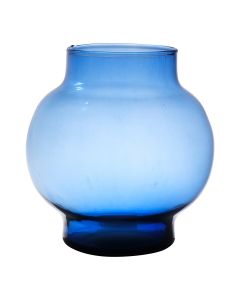 Deborah Mouthblown Recycled Belly Vase blue h19 d19 