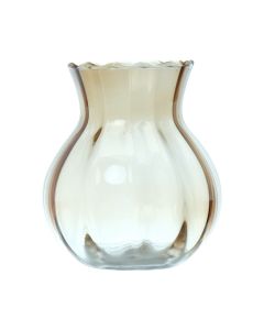 Yves Swirl Belly Vase beige h13 d11 