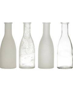 Kraft-Box Bottle Vase white-frost h18 d6x26,5cm (set of 4)