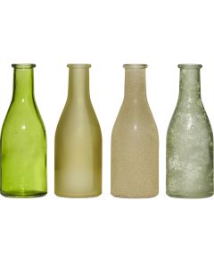 Kraft-Box Bottle Vase green h18 d6x26,5cm (set of 4)