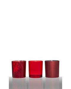 Tealight Metallic Red h8 d22x7,5 (set of 3)