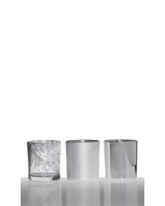 Tealight Metallic Silver h8 d22x7,5 (set of 3)