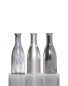 Metallic Flaschenvase silber h18,5 d20x6,6 (set of 3)