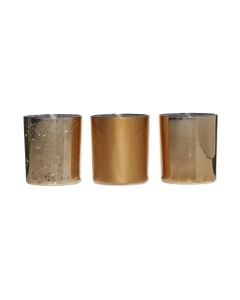 Tealight Metallic Gold h8 d22x7,5 (set of 3)