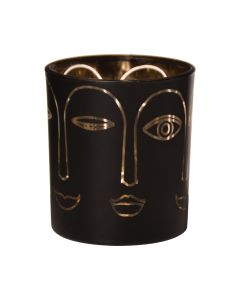 Face Candleholder black h8 d7 