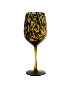 Leopard wit wijnglas amber H22,5 D8 