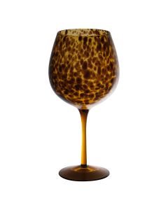 Leopard Rood wijnglas amber H23,5 D9,5 