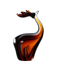 Glasfigur Hirsch braun h21 d12x7cm